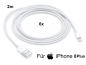 Preview: 6x iPhone 8 Plus Lightning auf USB Kabel 2m Ladekabel